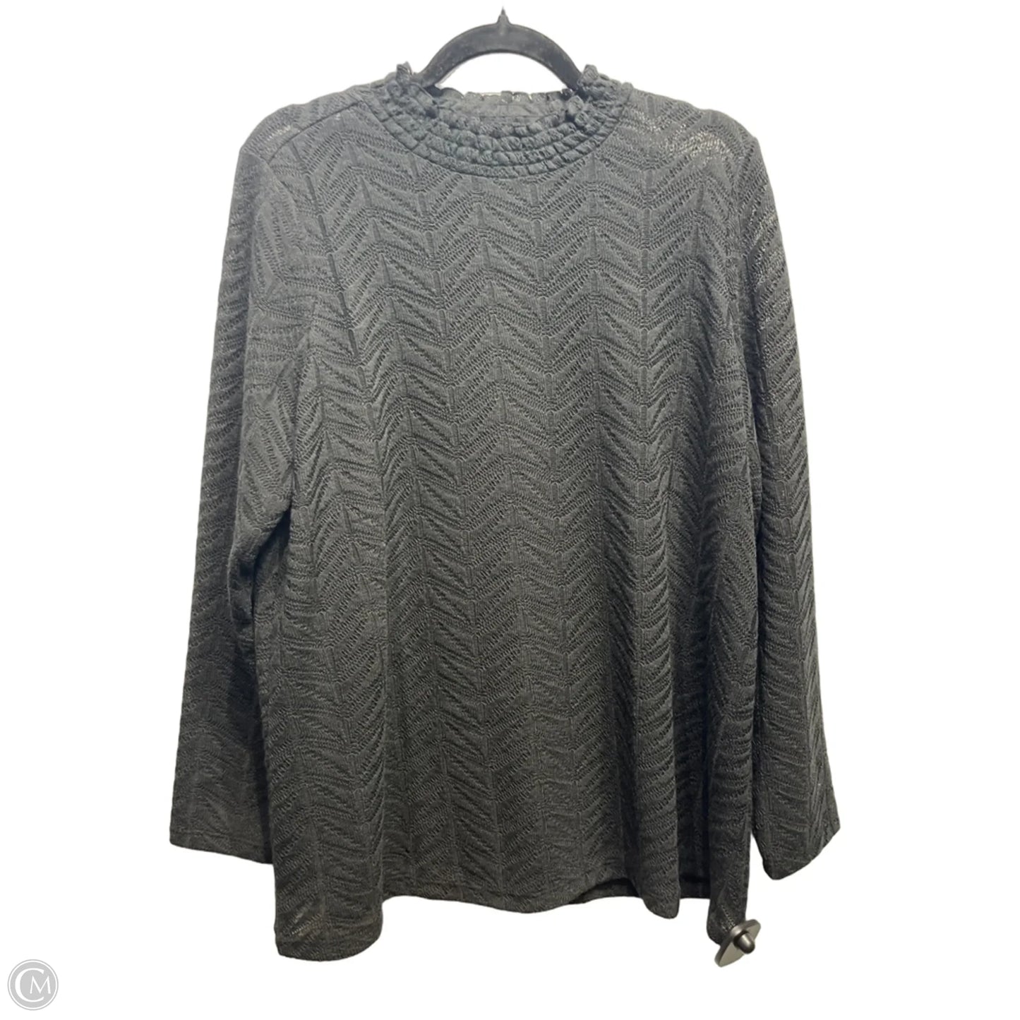 Top Long Sleeve By Logo In Black, Size: 1x
