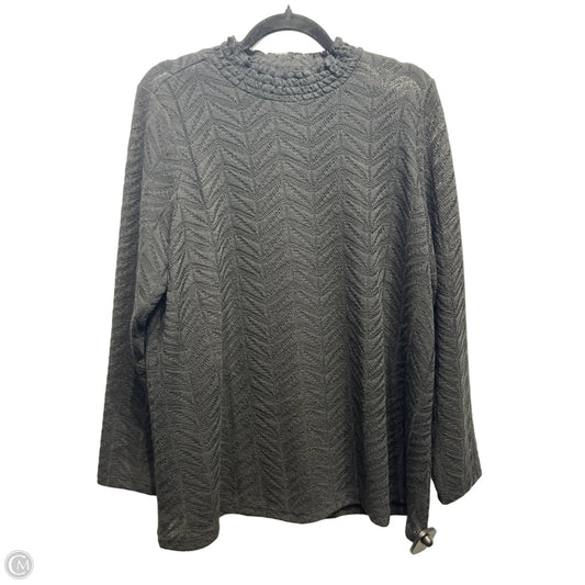 Top Long Sleeve By Logo In Black, Size: 1x