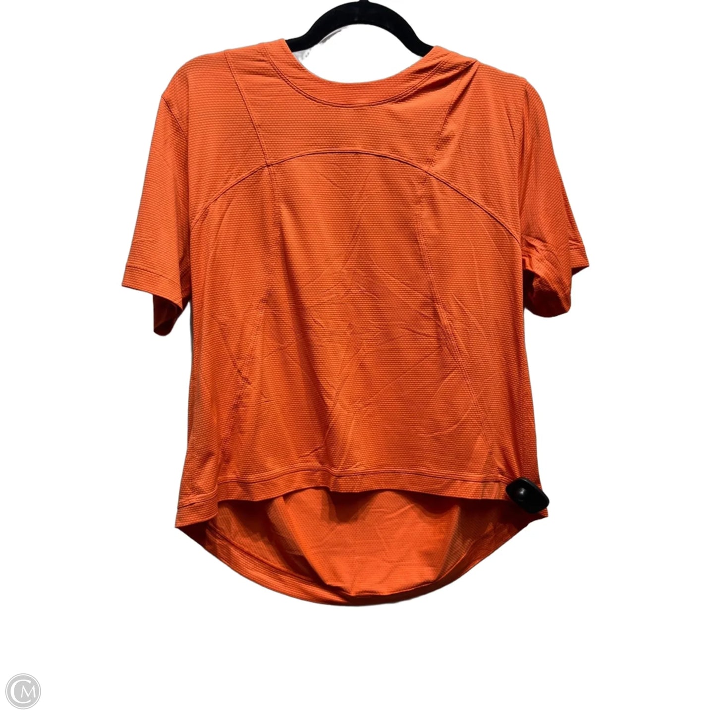 Athletic Top Short Sleeve By Lululemon In Orange, Size: M