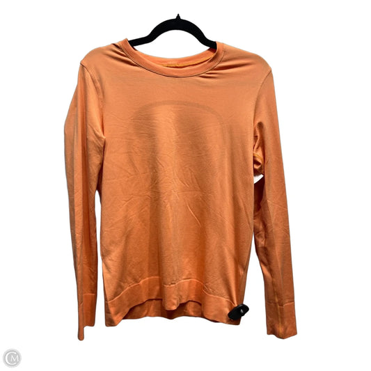 Athletic Top Long Sleeve Crewneck By Lululemon In Orange, Size: M