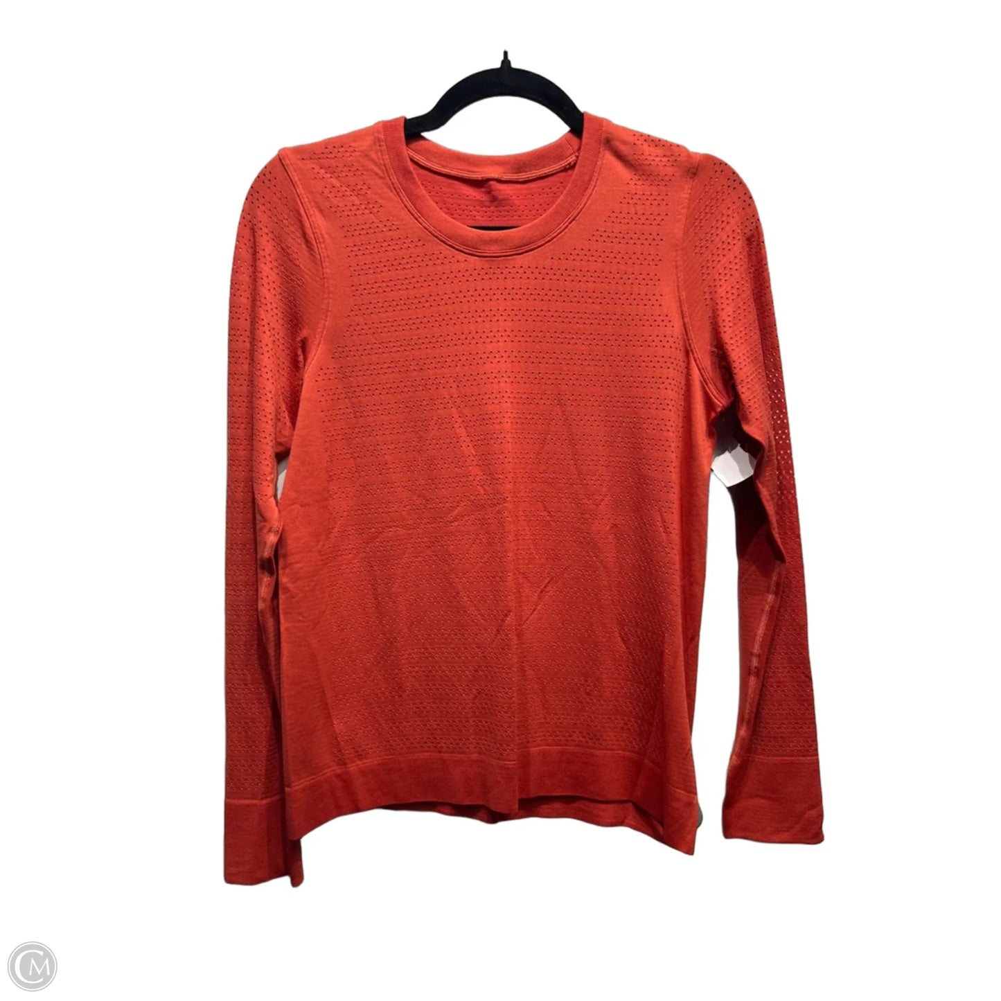 Athletic Top Long Sleeve Crewneck By Lululemon In Orange, Size: M
