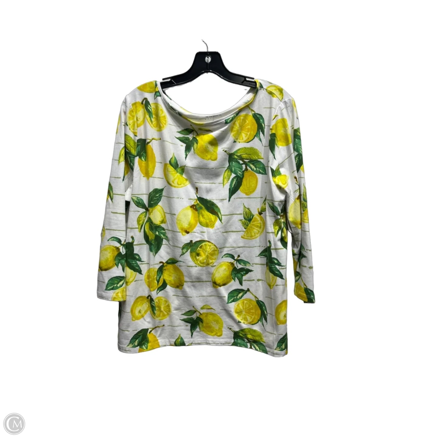 Top Long Sleeve By Talbots In Green & Yellow, Size: Xl