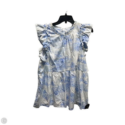 Top Short Sleeve By Crown And Ivy In Blue & White, Size: Xxl
