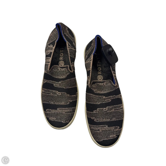 Shoes Flats By Rothys In Black & Gold, Size: 8.5