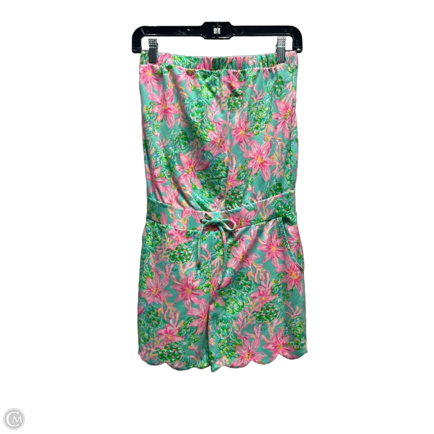 Romper Designer By Lilly Pulitzer In Green & Pink, Size: Xs