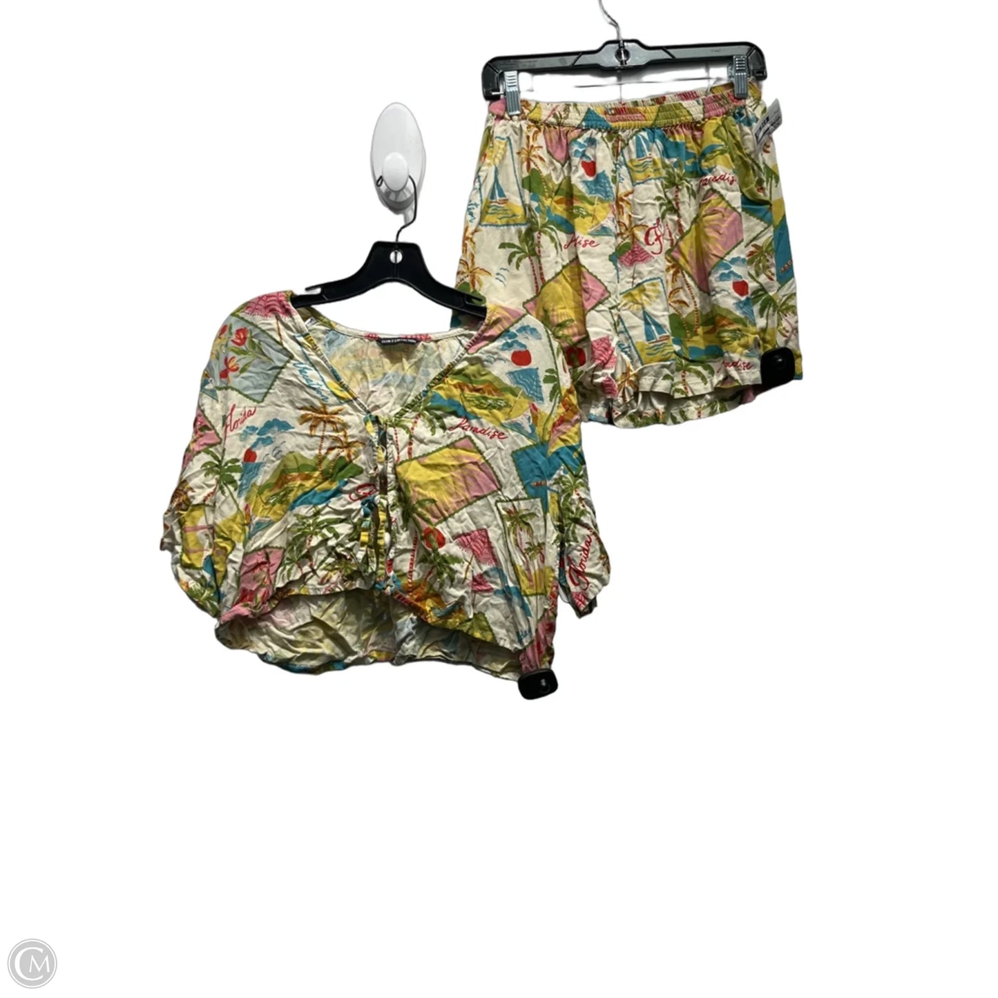 Shorts Set By Club Z In Green & Pink, Size: M