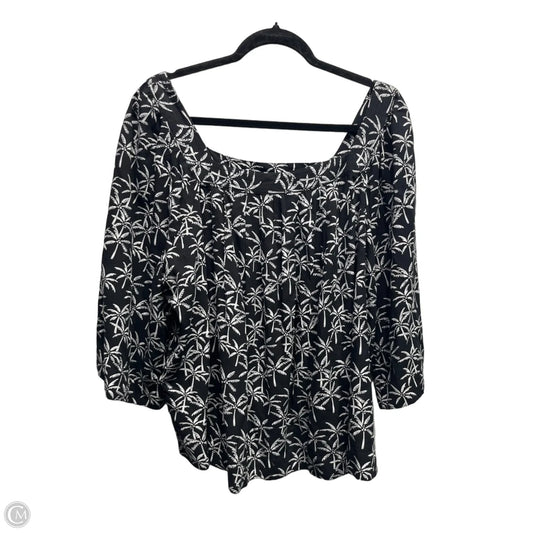 Top Short Sleeve By Crown And Ivy In Black & White, Size: 1x