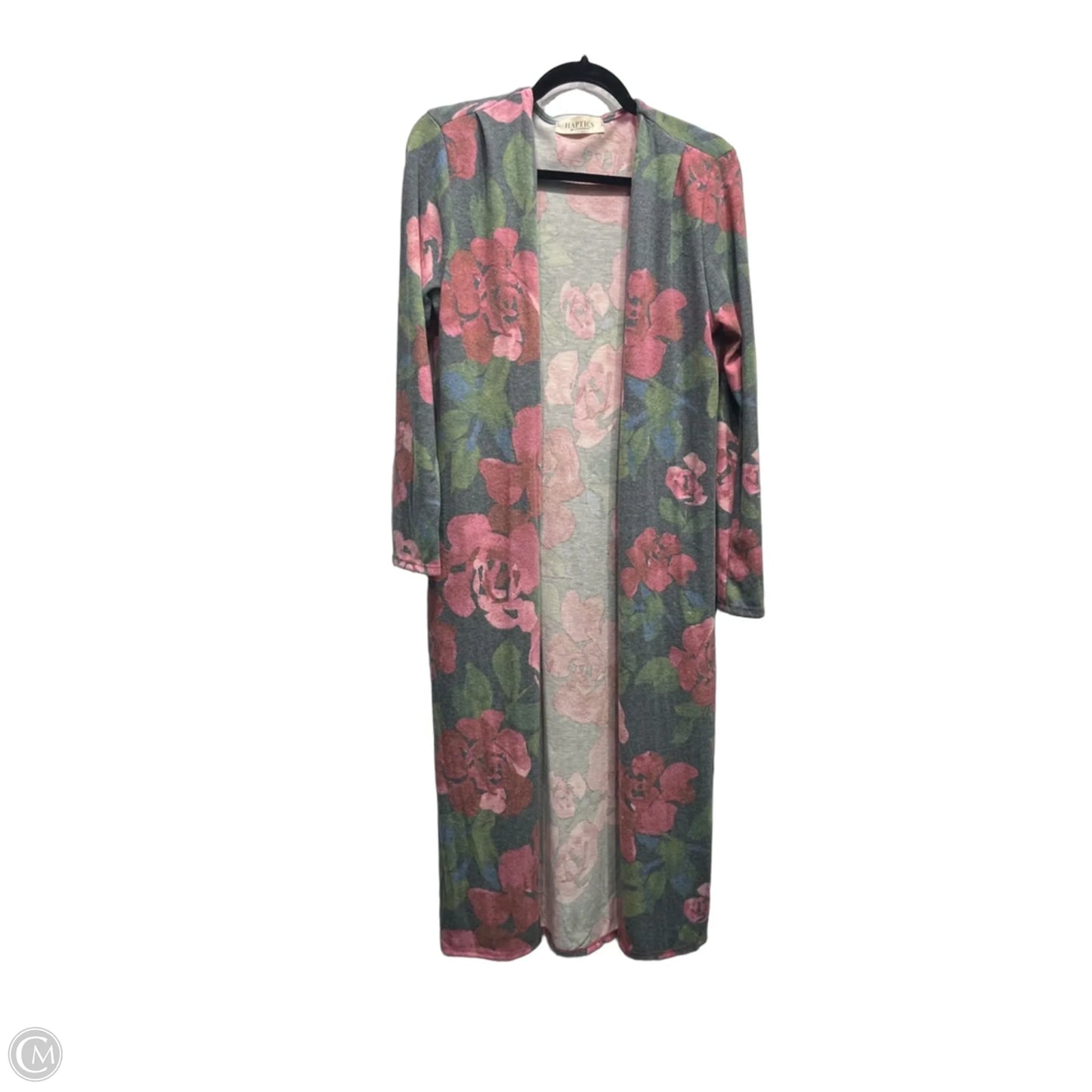 Sweater Cardigan By Haptics In Green & Pink, Size: S