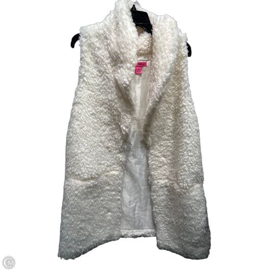 Vest Faux Fur & Sherpa By Betsey Johnson In Cream, Size: M