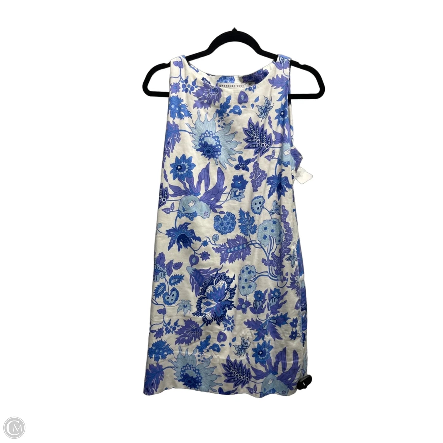 Dress Work By Gretchen Scott In Blue & White, Size: S