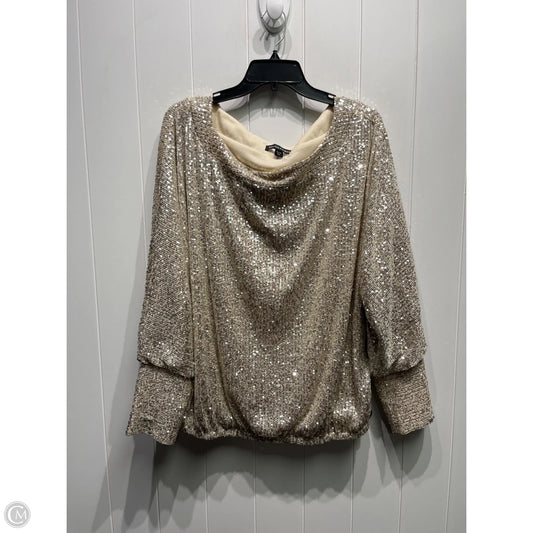 Top Long Sleeve By Boston Proper In Gold, Size: Xl