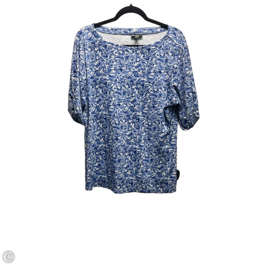 Top Short Sleeve By Style And Company In Blue & White, Size: 2x