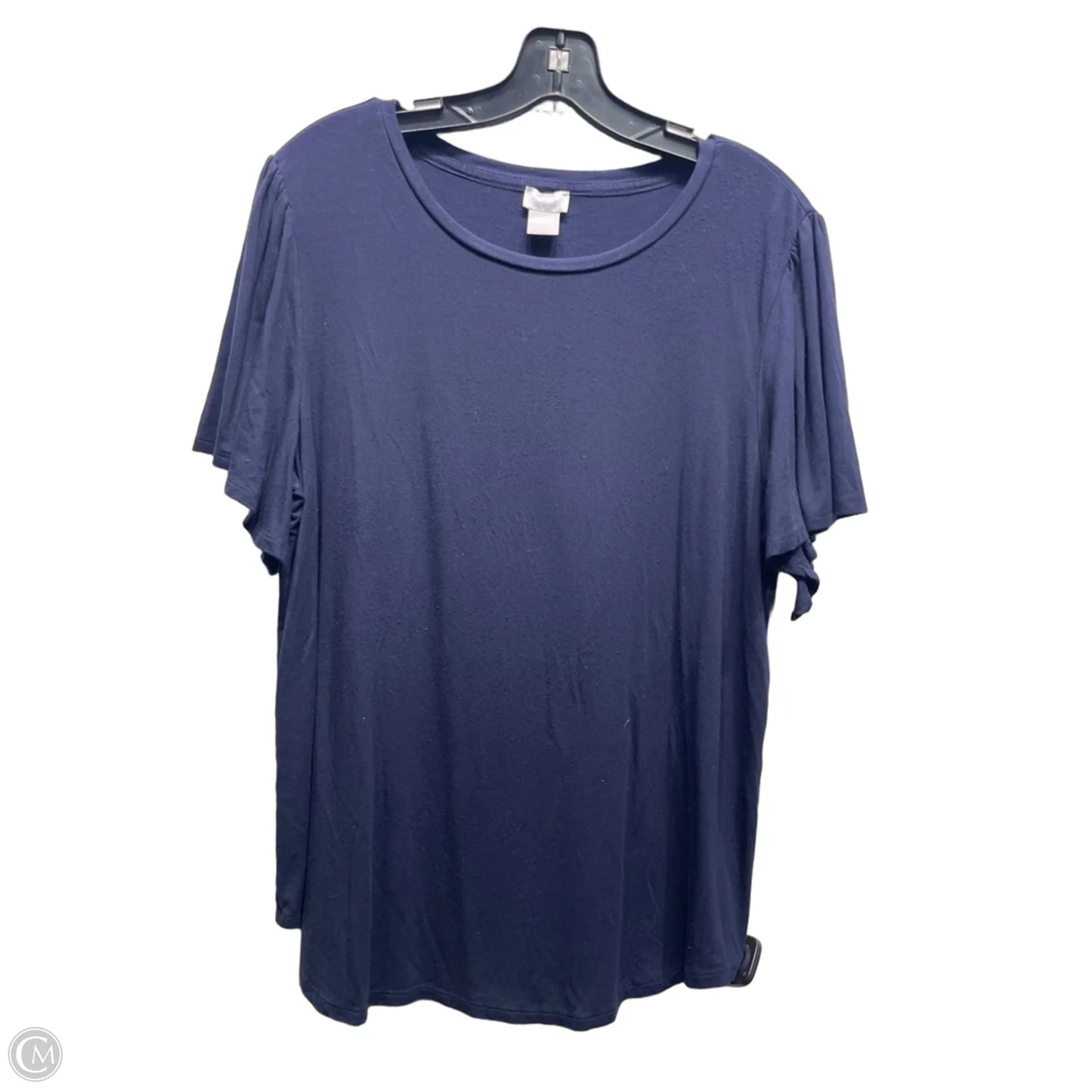 Top Short Sleeve By Chicos In Navy, Size: L
