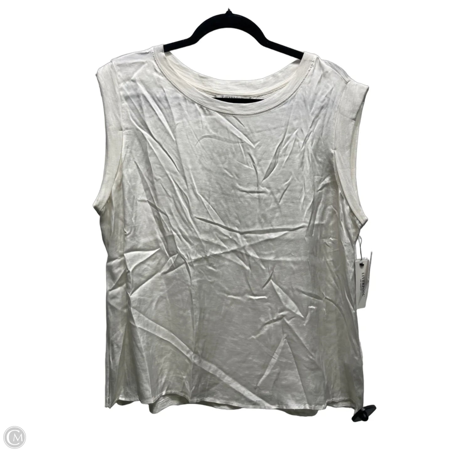 Top Short Sleeve By Liverpool In Cream, Size: L