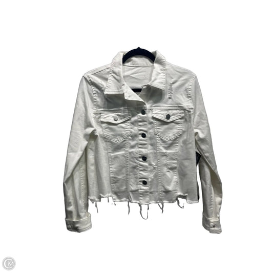 Jacket Denim By Risen In White Denim, Size: M