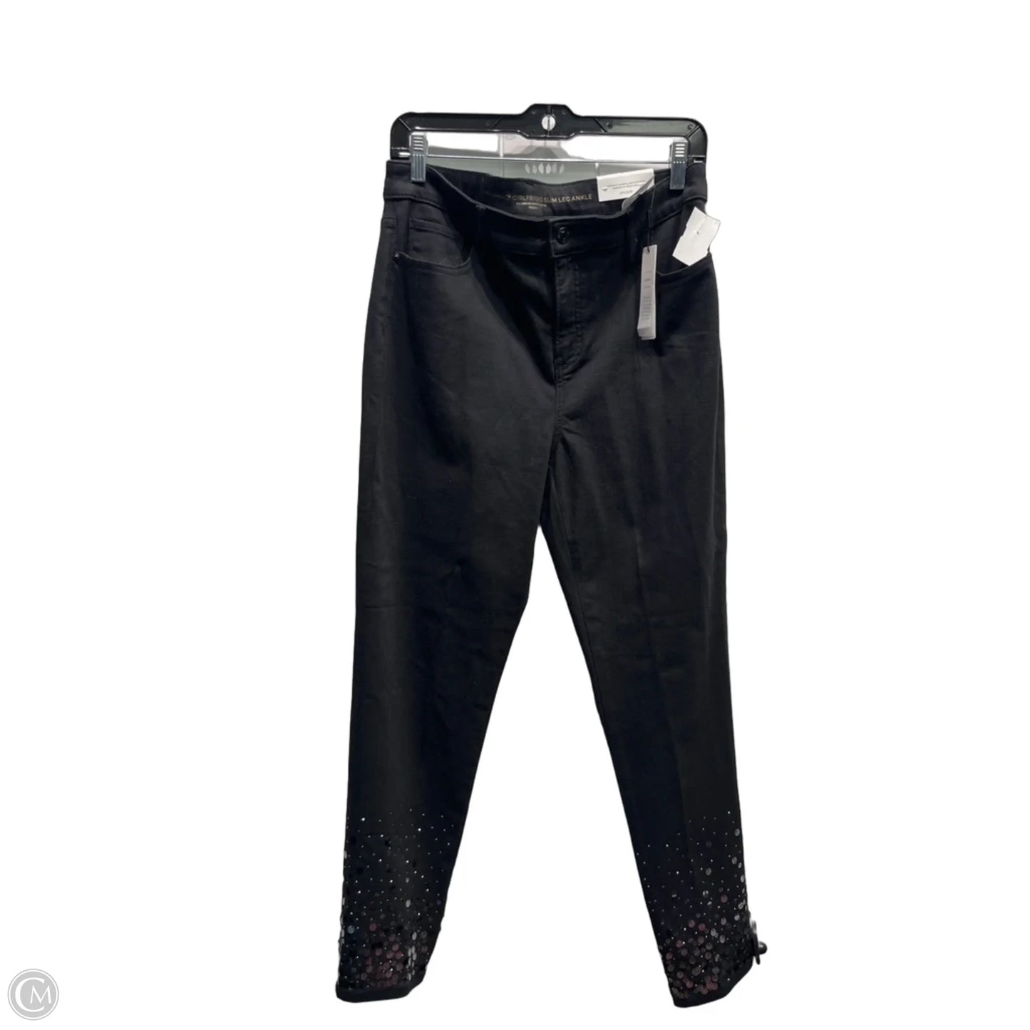 Jeans Boyfriend By Chicos In Black Denim, Size: 10