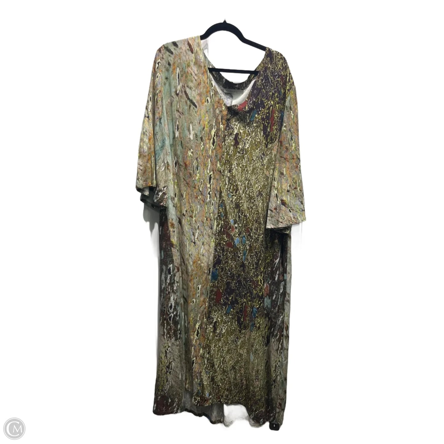 Dress Casual Maxi By Bryn Walker In Green & Tan, Size: 2x