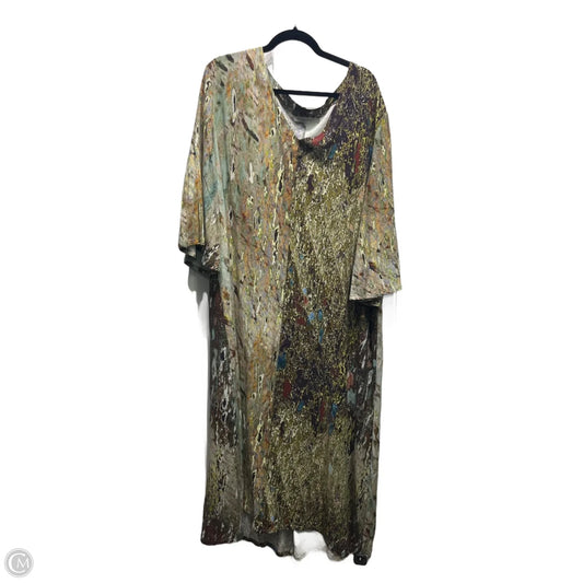 Dress Casual Maxi By Bryn Walker In Green & Tan, Size: 2x