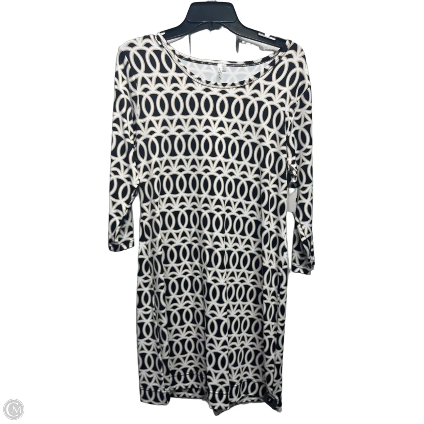 Dress Casual Short By Lulu B In Black & Cream, Size: M