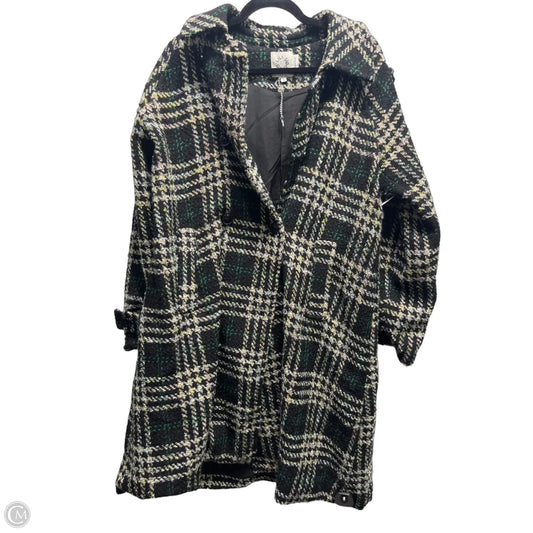 Coat Trench Coat By Lili Sidonio In Black & Green, Size: L