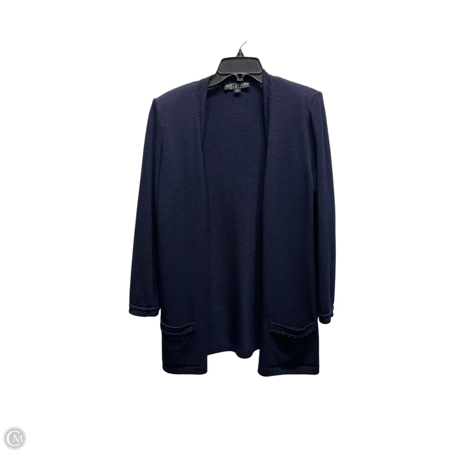 Sweater Cardigan Luxury Designer By St John Collection In Navy, Size: M