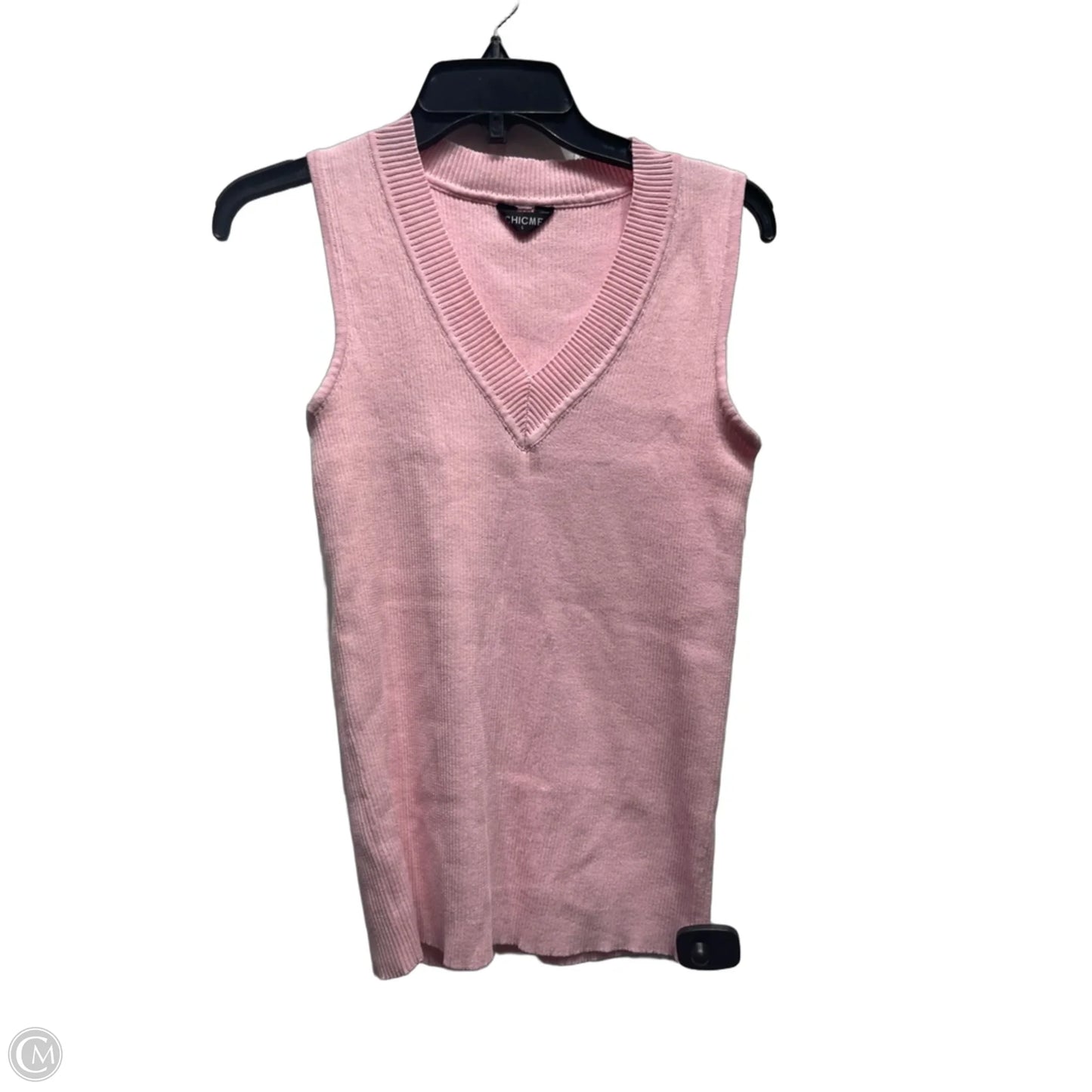 Top Sleeveless By Chicme In Pink, Size: L