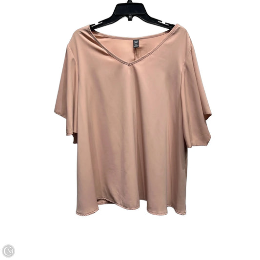 Top Short Sleeve Basic By Shein In Mauve, Size: 2x