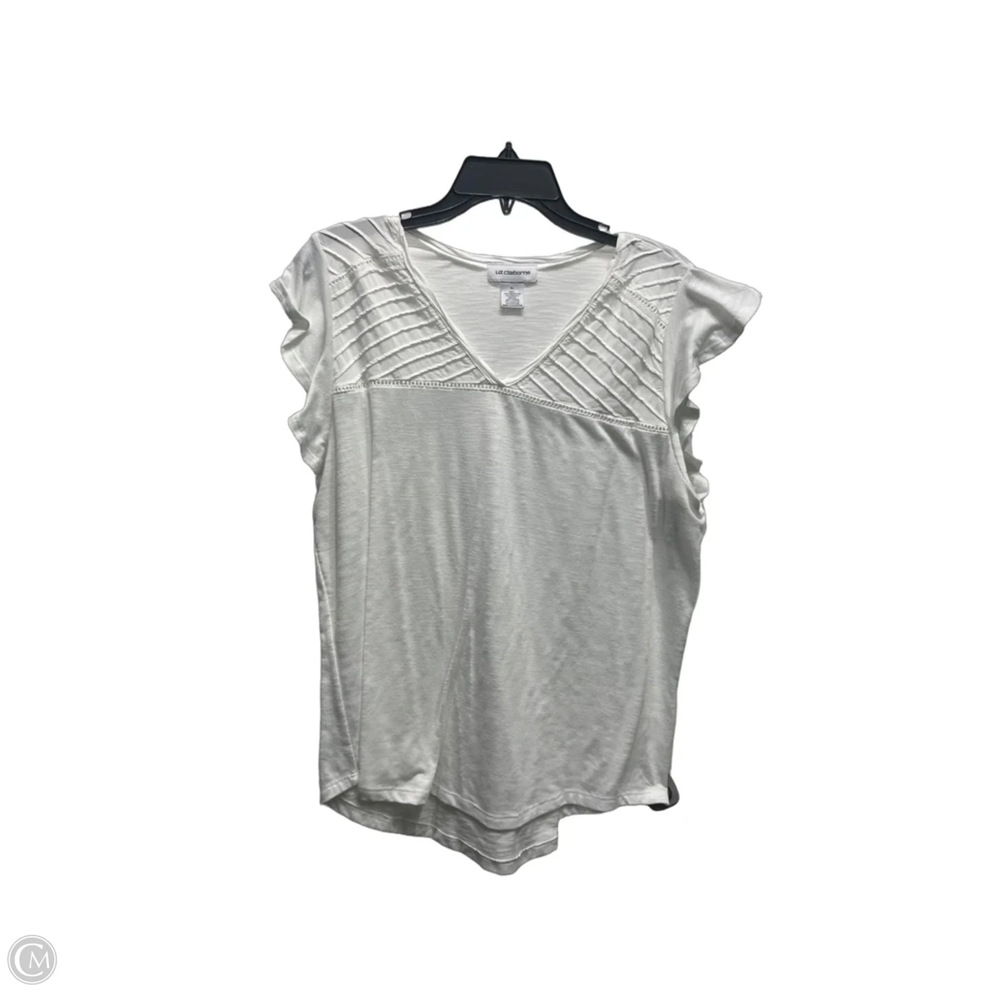 Top Short Sleeve Basic By Liz Claiborne In White, Size: Xl