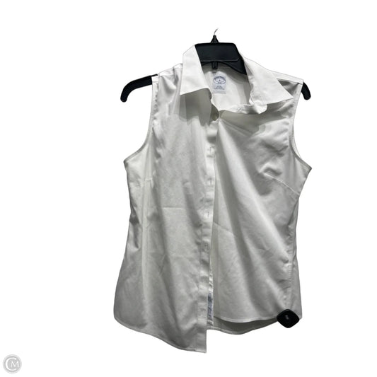 Top Sleeveless By Brooks Brothers In White, Size: 8