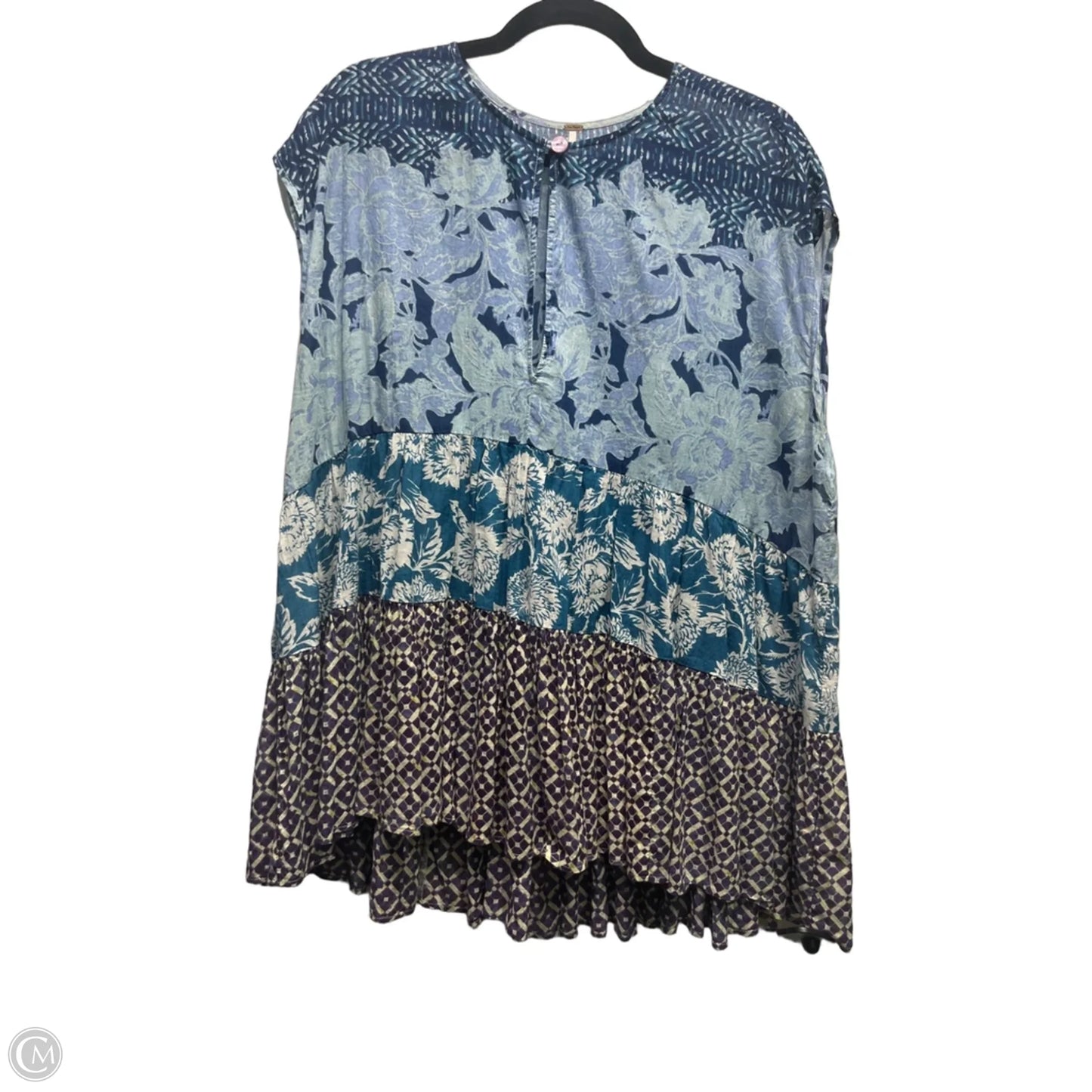 Top Short Sleeve By Free People In Blue & Purple, Size: S