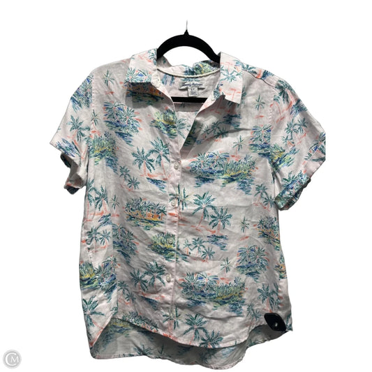Top Short Sleeve By Tommy Bahama In Grey & Pink, Size: S