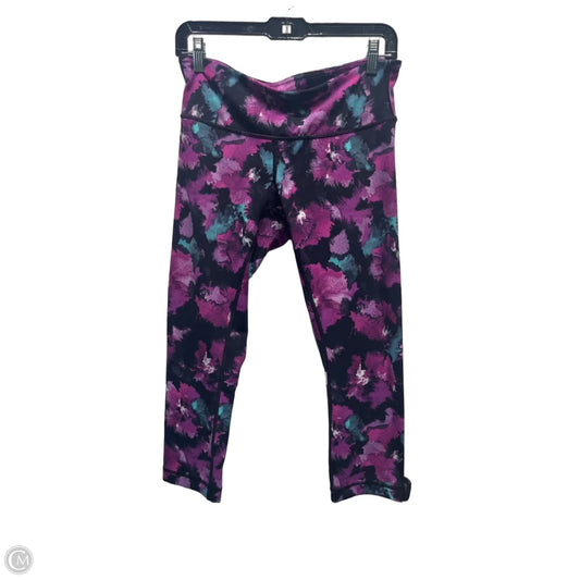 Athletic Leggings Capris By Lululemon In Black & Purple, Size: 8