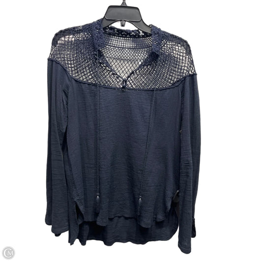 Top Long Sleeve By Free People In Navy, Size: M