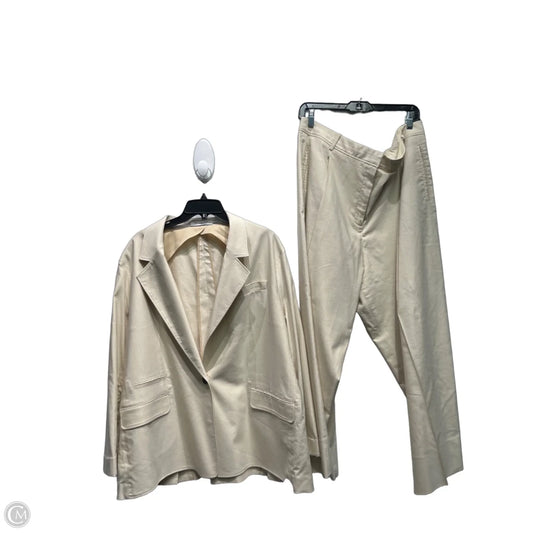 Pants Set 2pc By M. M. LAFLEUR  In Cream, Size: 18