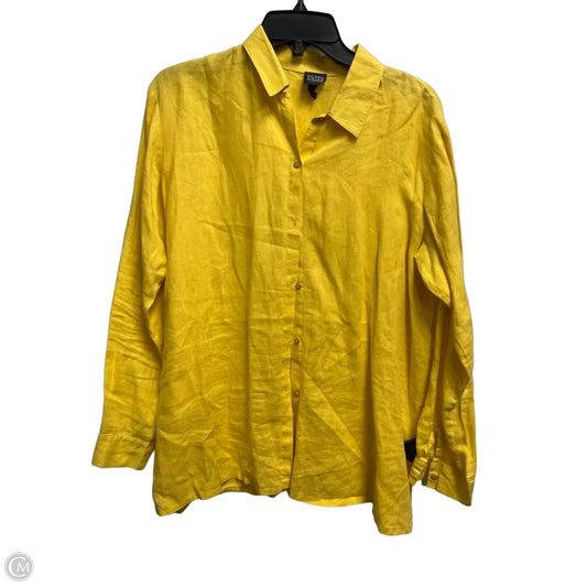 Top Long Sleeve By Eileen Fisher In Yellow, Size: S