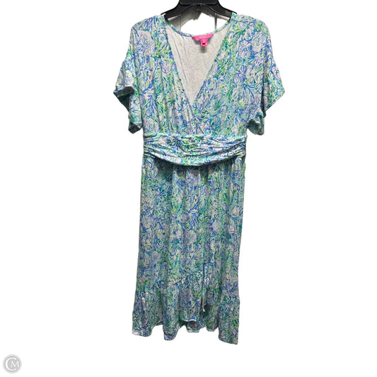 Dress Designer By Lilly Pulitzer In Blue & Green, Size: L