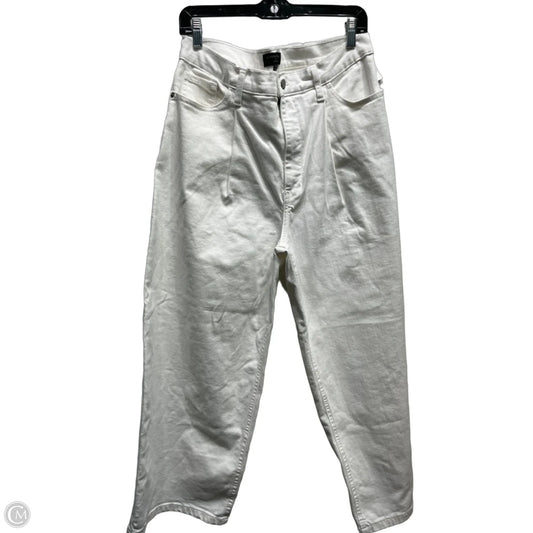 Jeans Wide Leg By Banana Republic In White Denim, Size: 12