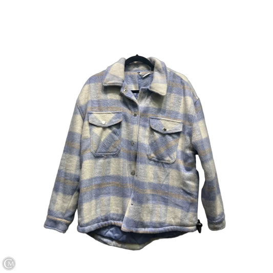 Jacket Shirt By Jou Jou In Blue & White, Size: L