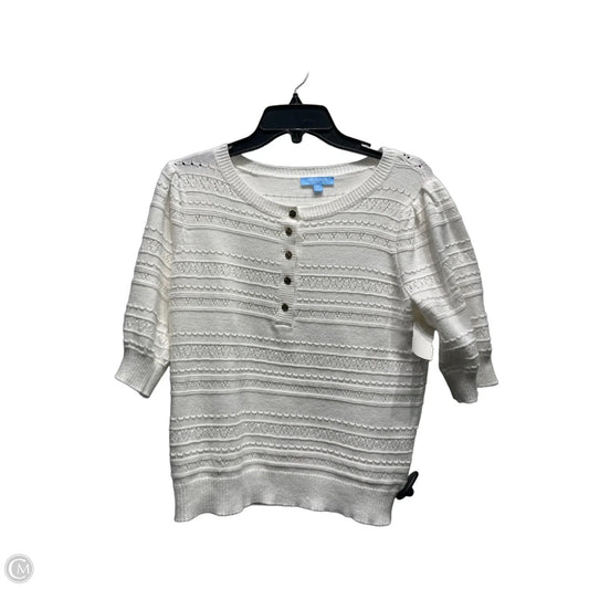 Sweater Short Sleeve By Draper James In White, Size: M