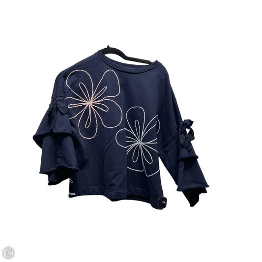 Top 3/4 Sleeve By Parker In Blue & White, Size: S