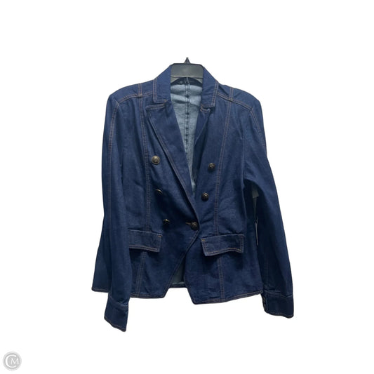 Blazer By Dictionary In Blue Denim, Size: 16