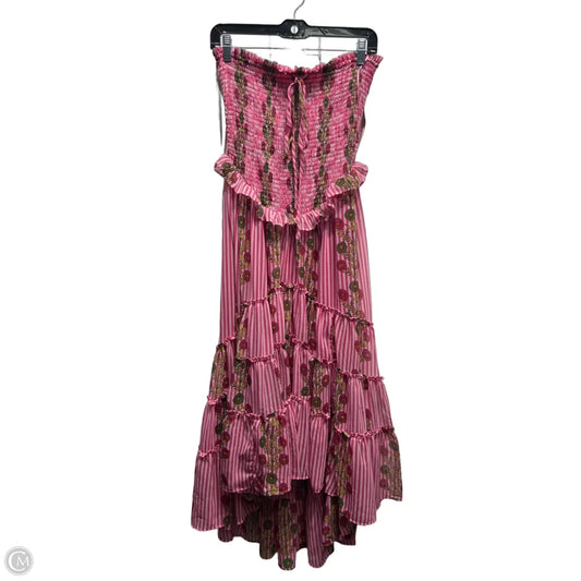 Dress Casual Midi By Free People In Green & Pink, Size: S