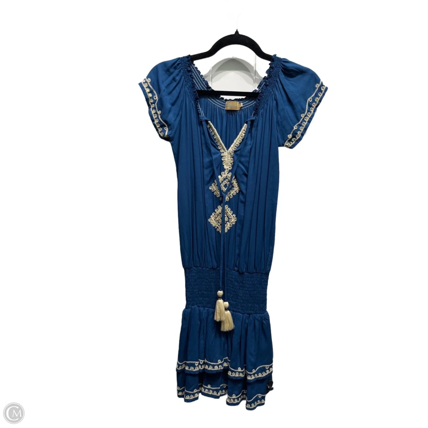 Dress Casual Short By Clothes Mentor In Blue & Cream, Size: Xs