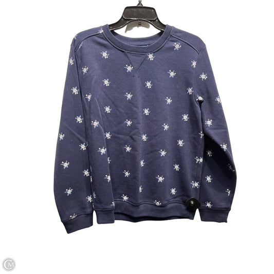 Sweatshirt Crewneck By Karen Scott In Blue & White, Size: S