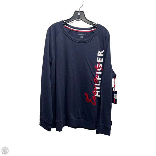 Sweatshirt Crewneck By Tommy Hilfiger In Blue & White, Size: Xl