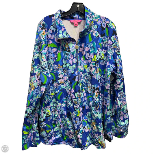 Top Long Sleeve Designer By Lilly Pulitzer In Blue & Purple, Size: Xxl