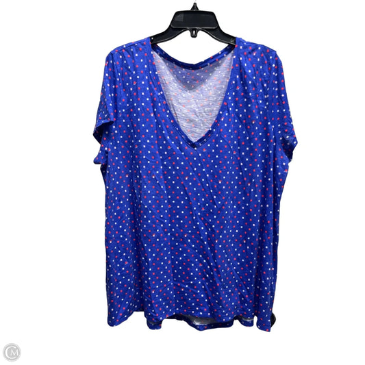Top Short Sleeve Designer By Lilly Pulitzer In Blue & Red, Size: Xxl