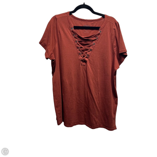 Top Short Sleeve By Torrid In Maroon, Size: 2x