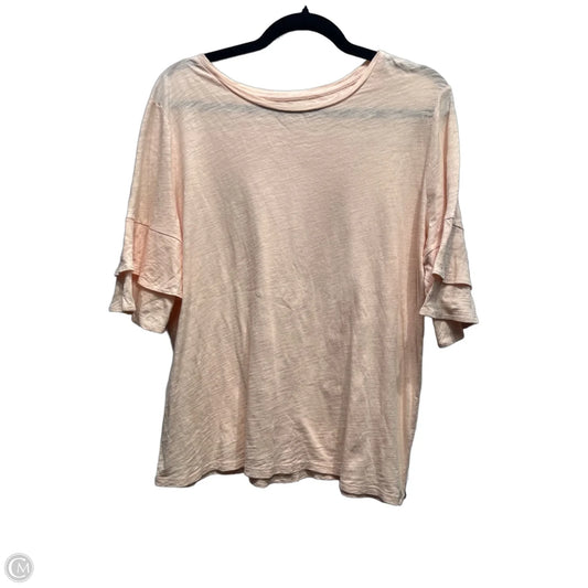 Top Short Sleeve By Loft In Pink, Size: L