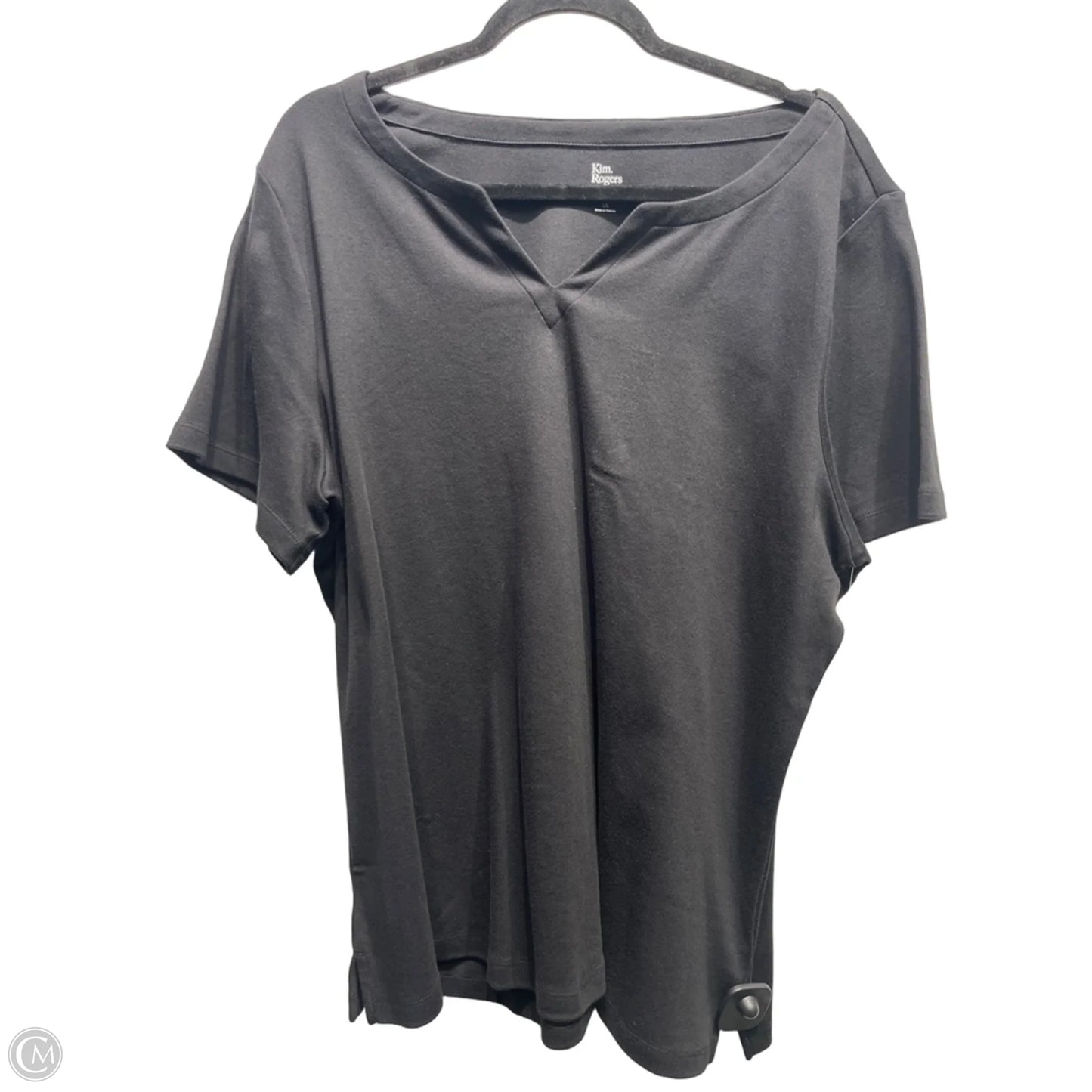 Top Short Sleeve By Kim Rogers In Black, Size: 1x